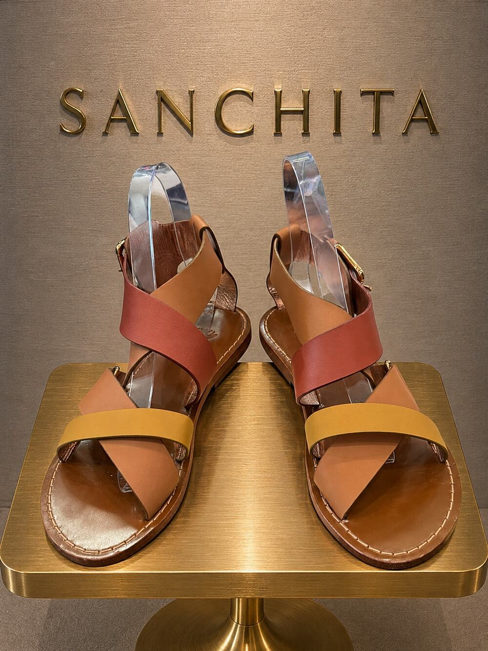 Anthropologie Sanchita Chamae Tri-Color Leather Sandals EU 36 US 6